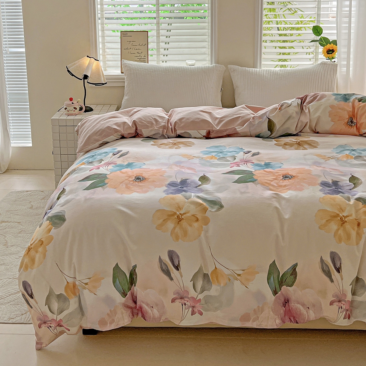 91家纺网 家纺一手货源 找家纺 依庭 2025新款高克重全棉纯棉磨毛印花单被套 玛雅