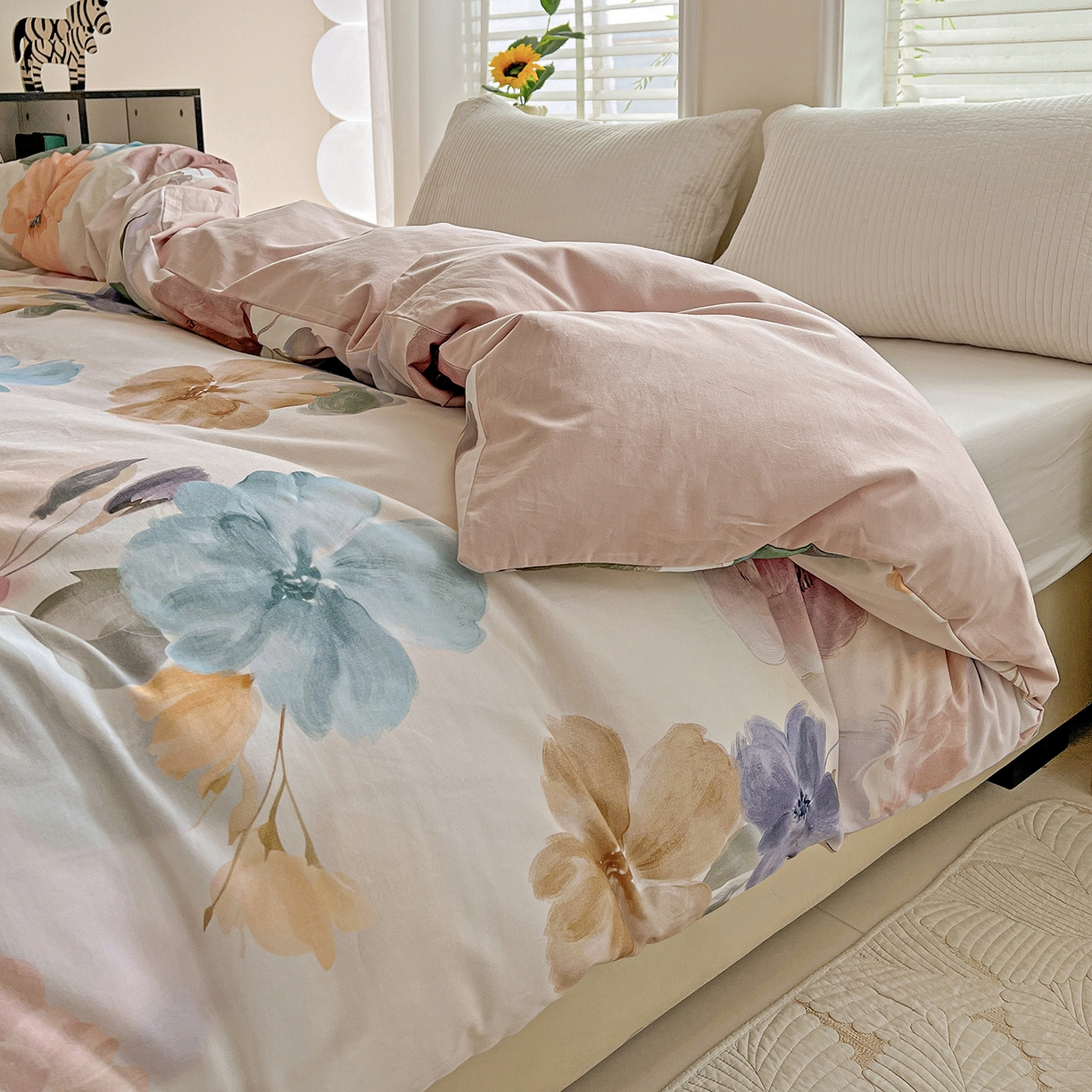 91家纺网 家纺一手货源 找家纺 依庭 2025新款高克重全棉纯棉磨毛印花单被套 玛雅