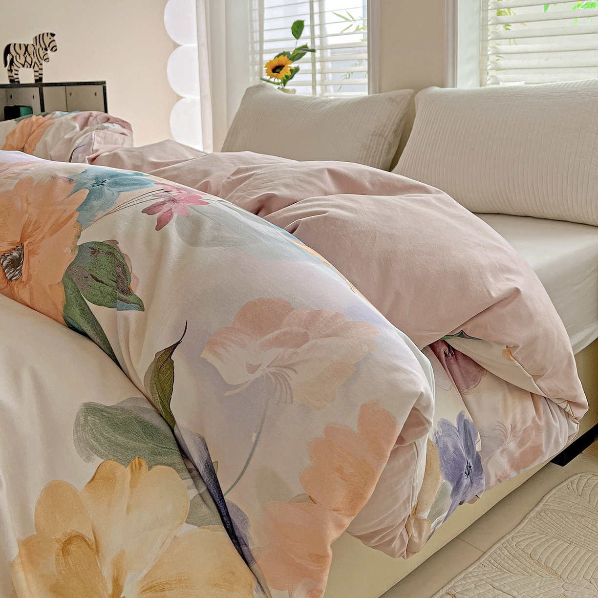 91家纺网 家纺一手货源 找家纺 依庭 2025新款高克重全棉纯棉磨毛印花单被套 玛雅