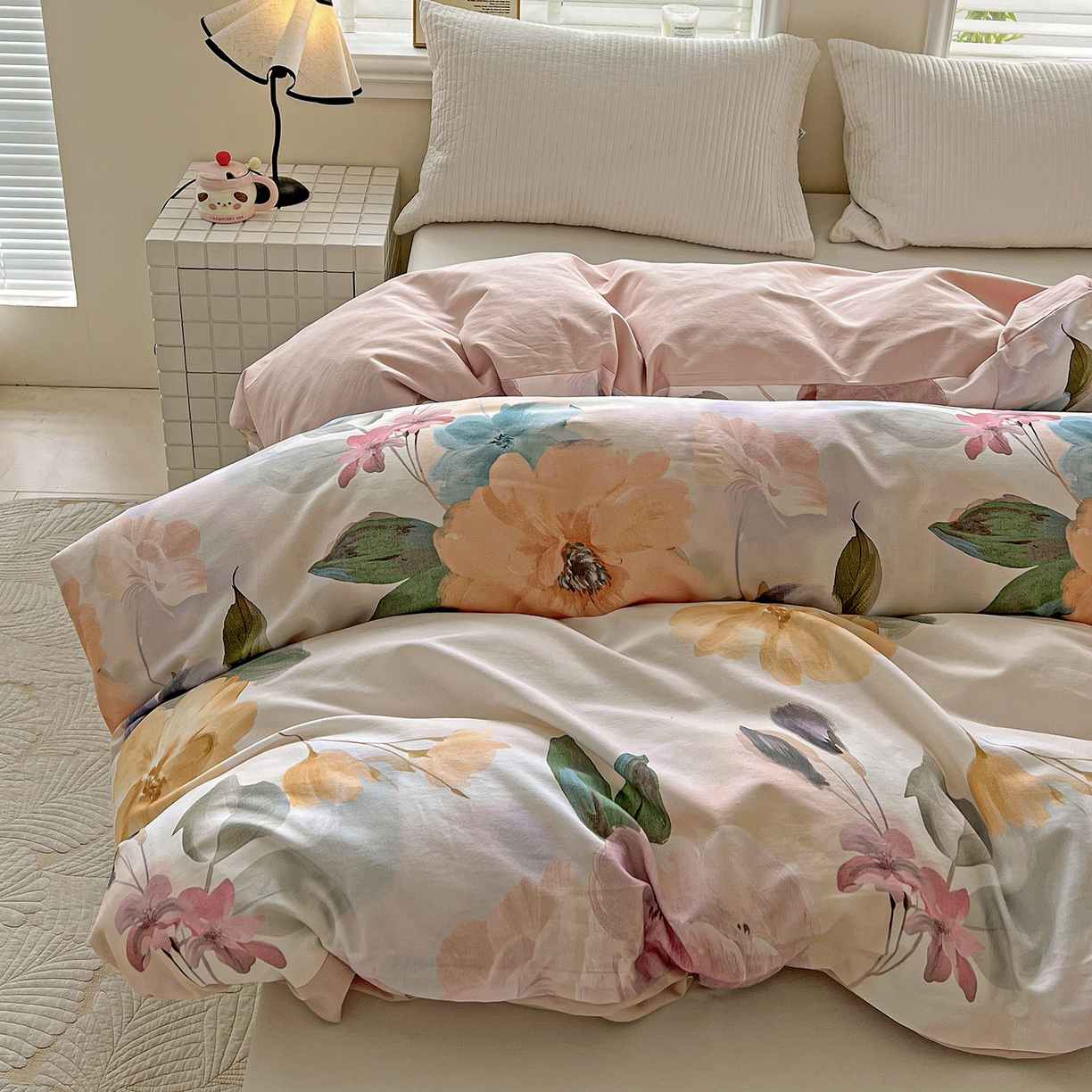 91家纺网 家纺一手货源 找家纺 依庭 2025新款高克重全棉纯棉磨毛印花单被套 玛雅