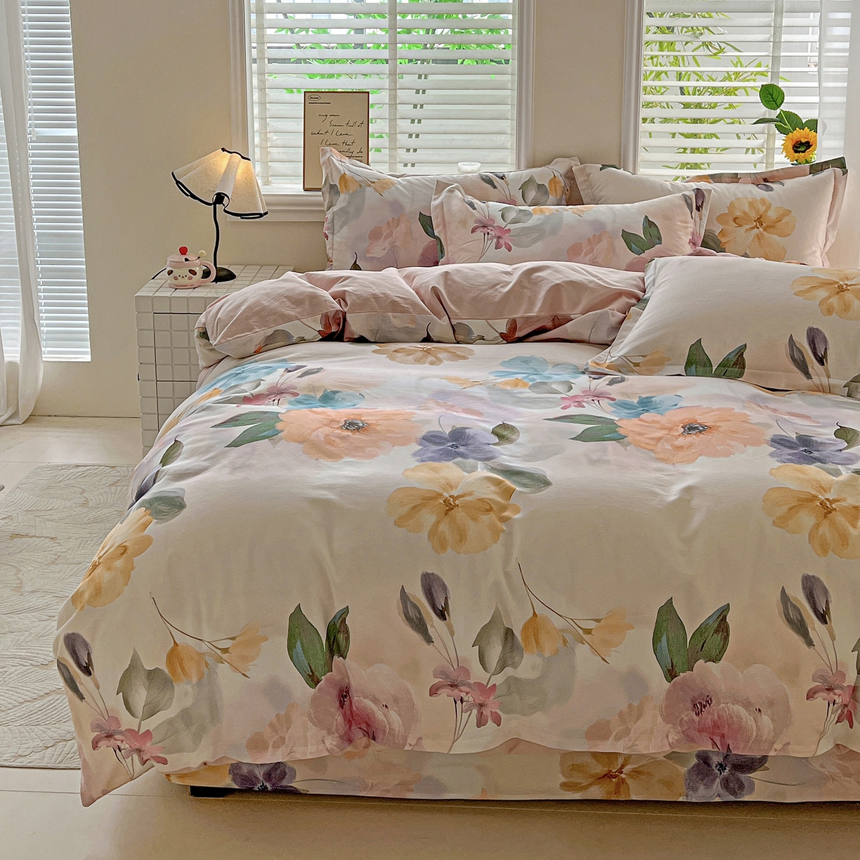 91家纺网 家纺一手货源 找家纺 依庭 2025新款高克重全棉纯棉磨毛印花单被套 玛雅