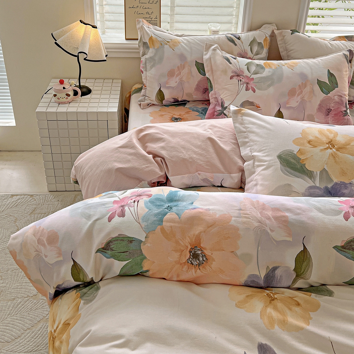 91家纺网 家纺一手货源 找家纺 依庭 2025新款高克重全棉纯棉磨毛印花单被套 玛雅