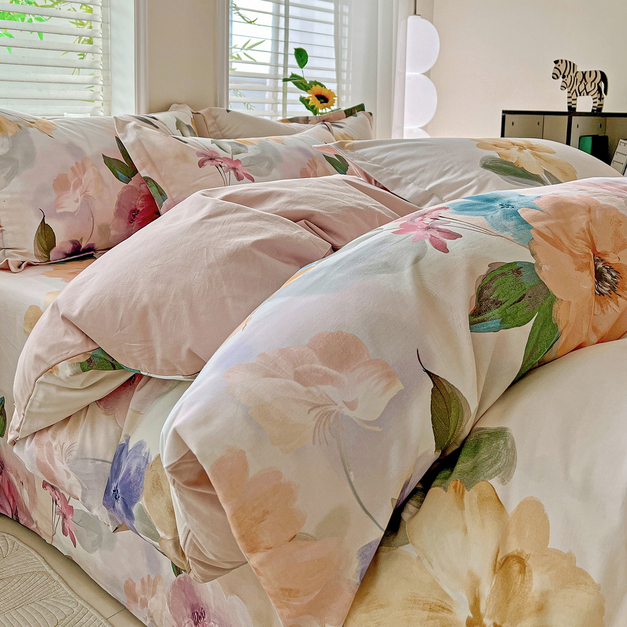 91家纺网 家纺一手货源 找家纺 依庭 2025新款高克重全棉纯棉磨毛印花单被套 玛雅