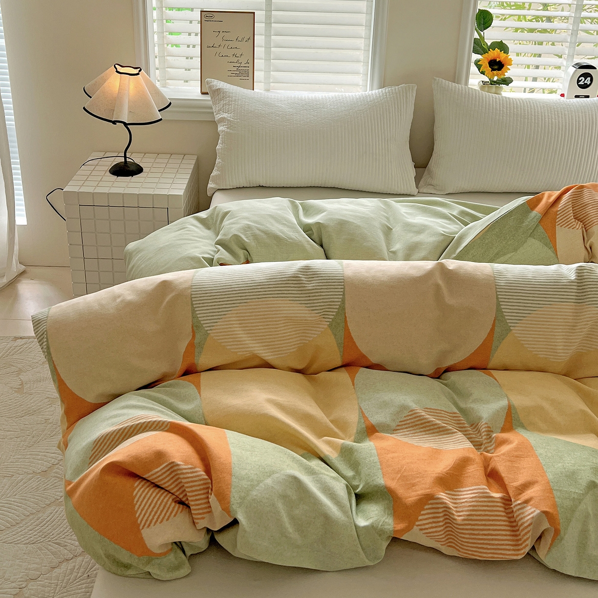 91家纺网 家纺一手货源 找家纺 依庭 2025新款高克重全棉纯棉磨毛印花单被套 曼迪