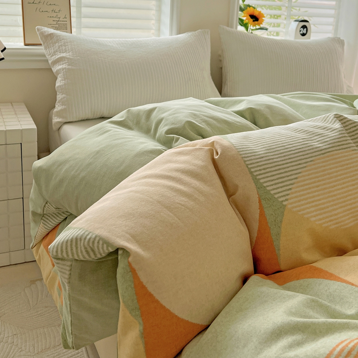 91家纺网 家纺一手货源 找家纺 依庭 2025新款高克重全棉纯棉磨毛印花单被套 曼迪