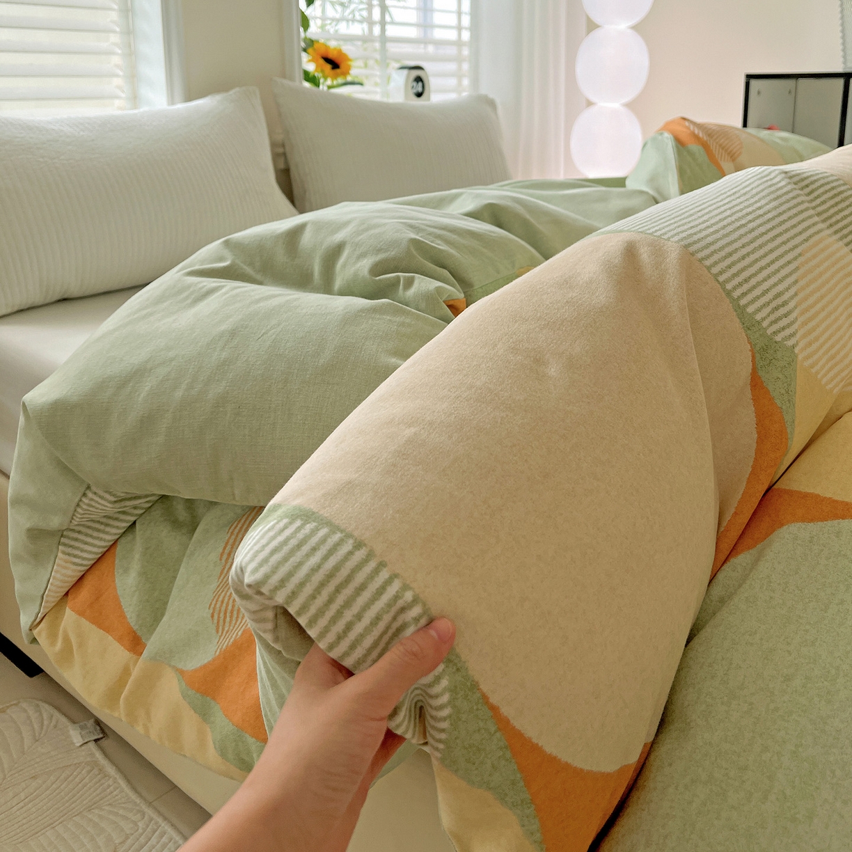 91家纺网 家纺一手货源 找家纺 依庭 2025新款高克重全棉纯棉磨毛印花单被套 曼迪