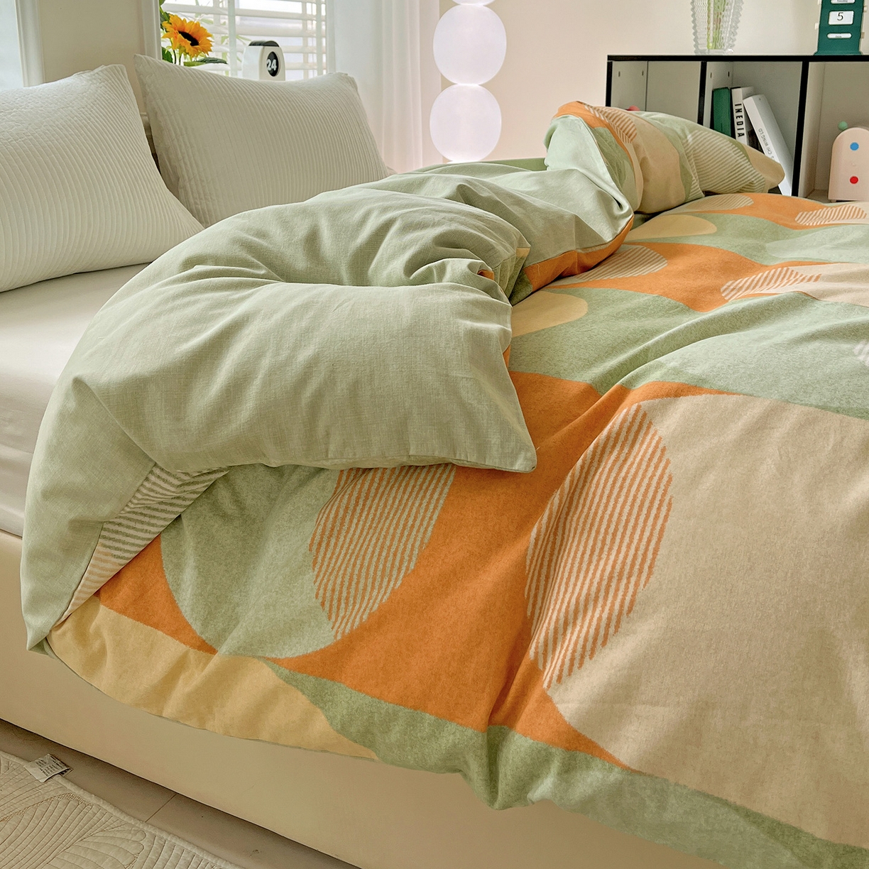 91家纺网 家纺一手货源 找家纺 依庭 2025新款高克重全棉纯棉磨毛印花单被套 曼迪