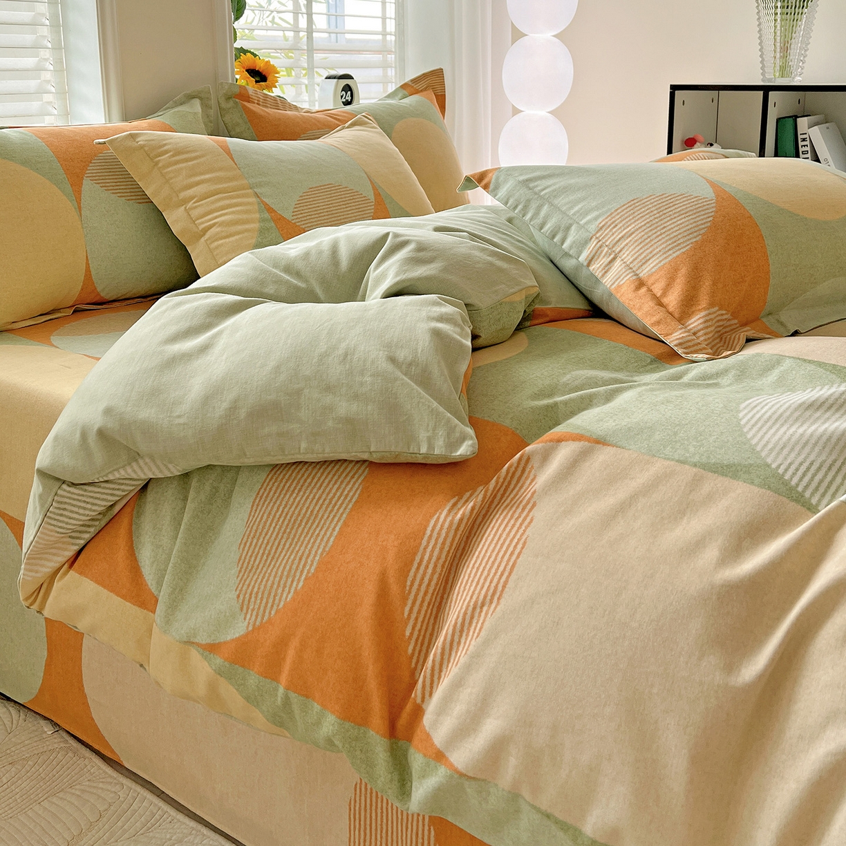 91家纺网 家纺一手货源 找家纺 依庭 2025新款高克重全棉纯棉磨毛印花单被套 曼迪