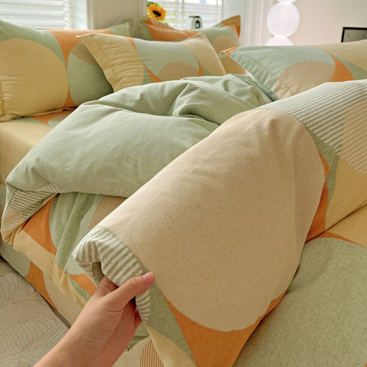 91家纺网 家纺一手货源 找家纺 依庭 2025新款高克重全棉纯棉磨毛印花单被套 曼迪