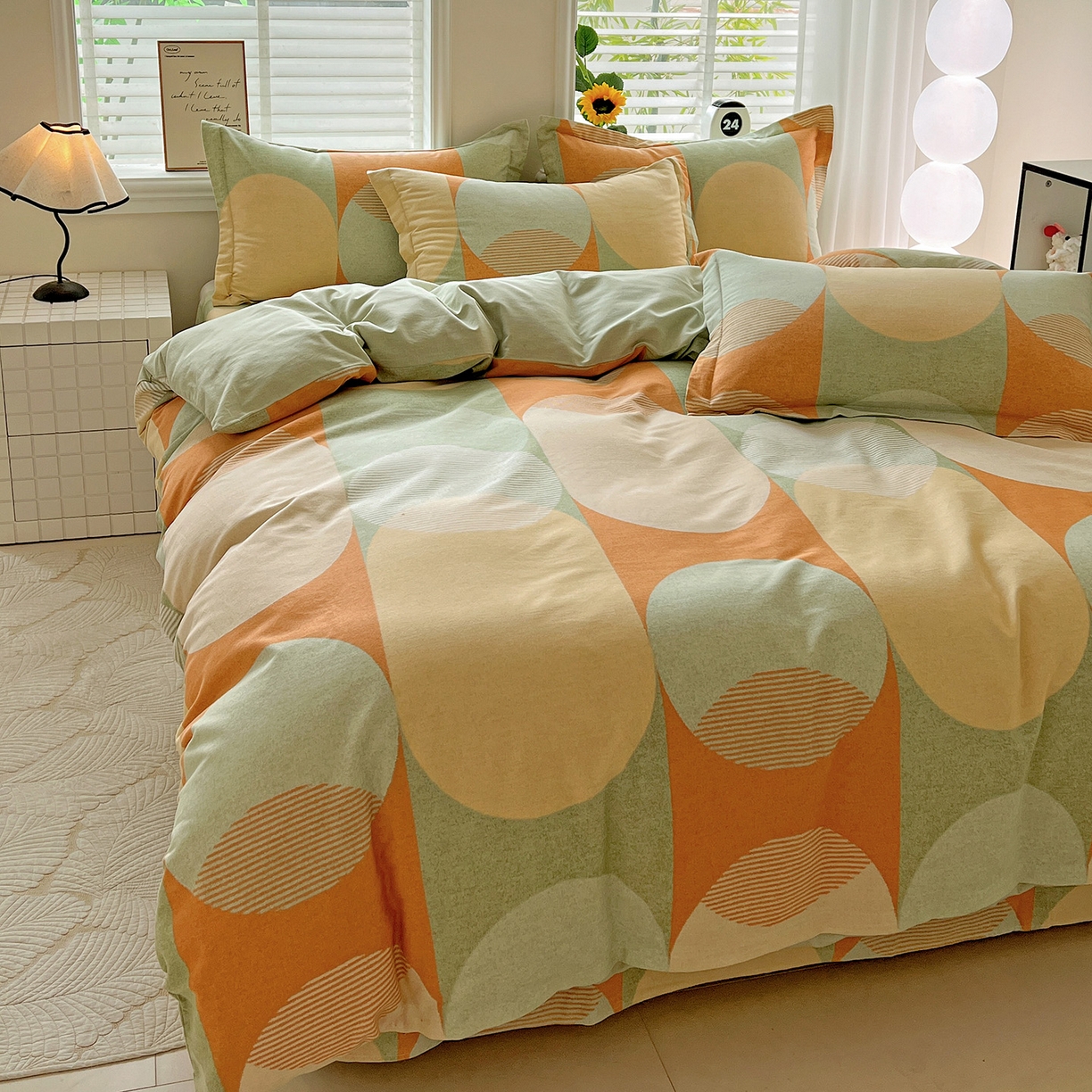 91家纺网 家纺一手货源 找家纺 依庭 2025新款高克重全棉纯棉磨毛印花单被套 曼迪