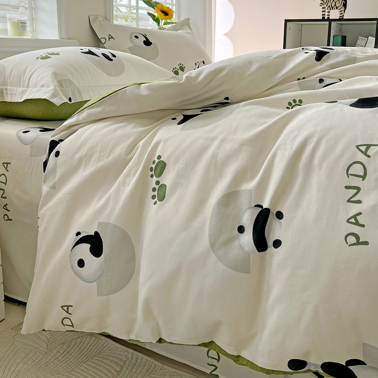 91家纺网 家纺一手货源 找家纺 依庭 2025新款高克重全棉纯棉磨毛印花单被套 萌宠