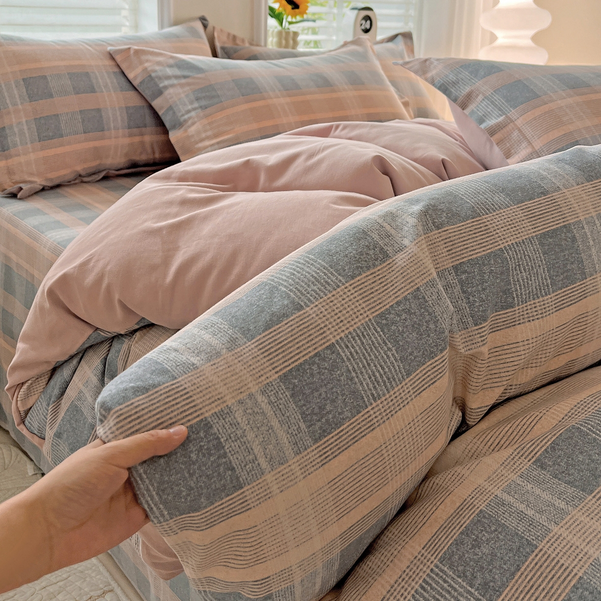 91家纺网 家纺一手货源 找家纺 依庭 2025新款高克重全棉纯棉磨毛印花单被套 莫利格