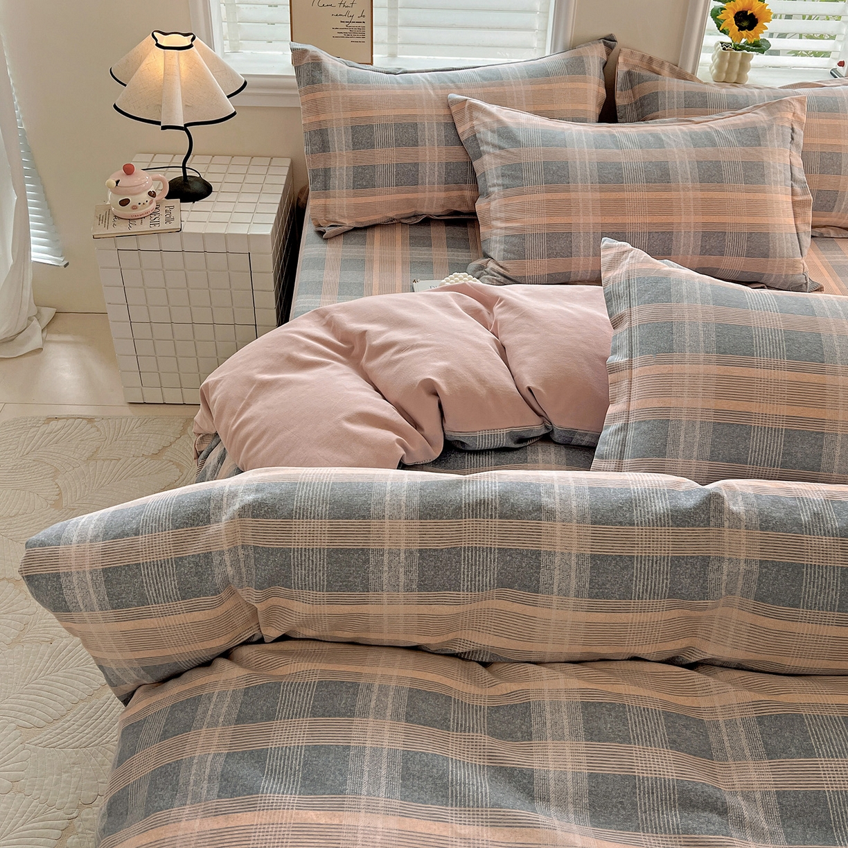 91家纺网 家纺一手货源 找家纺 依庭 2025新款高克重全棉纯棉磨毛印花单被套 莫利格