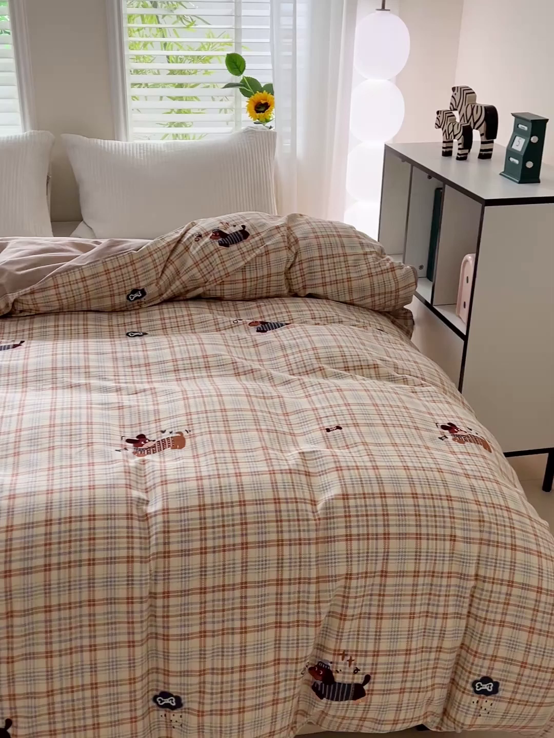 91家纺网 家纺一手货源 找家纺 依庭 2025新款高克重全棉纯棉磨毛印花单被套 奶油小狗