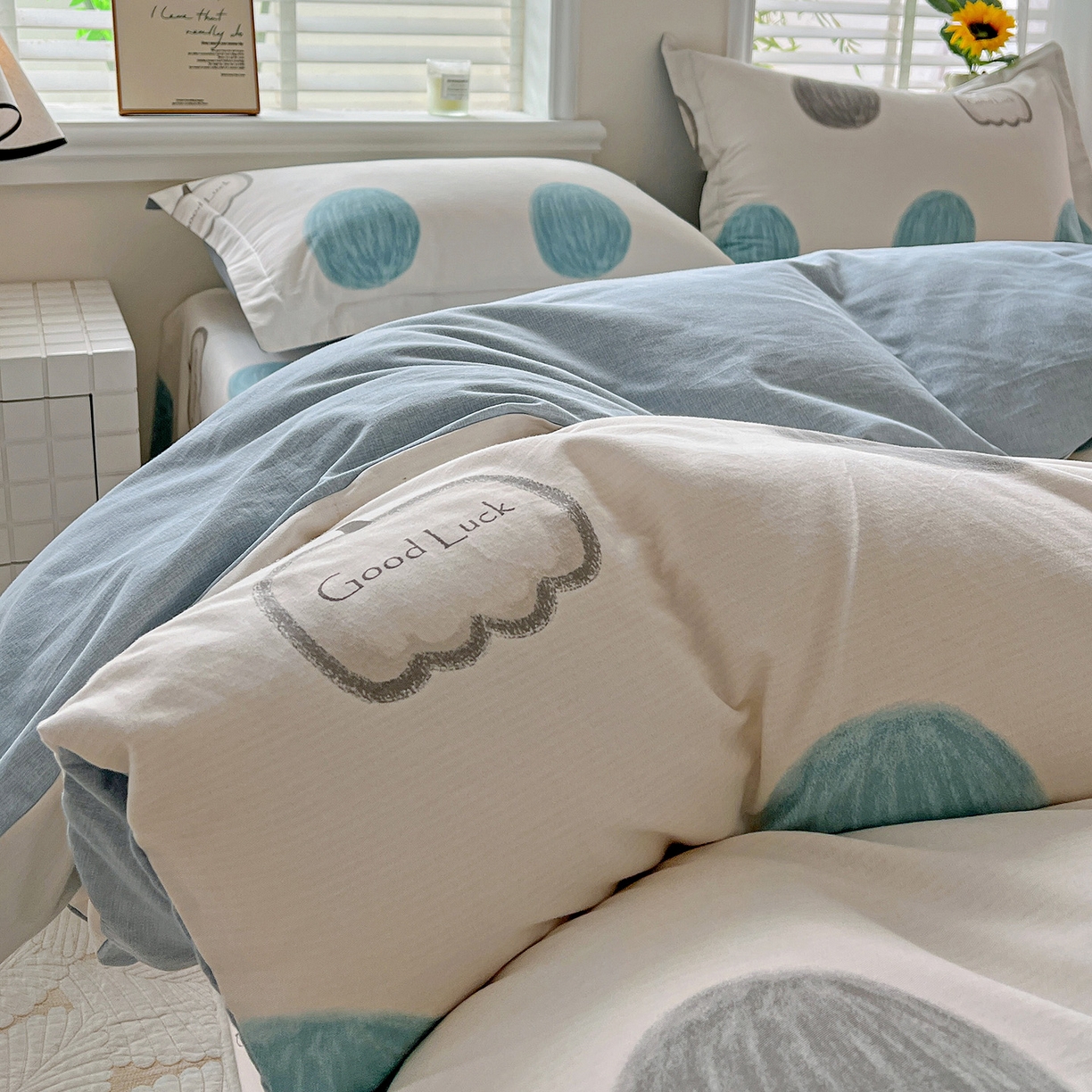 91家纺网 家纺一手货源 找家纺 依庭 2025新款高克重全棉纯棉磨毛印花单被套 南瓜熊