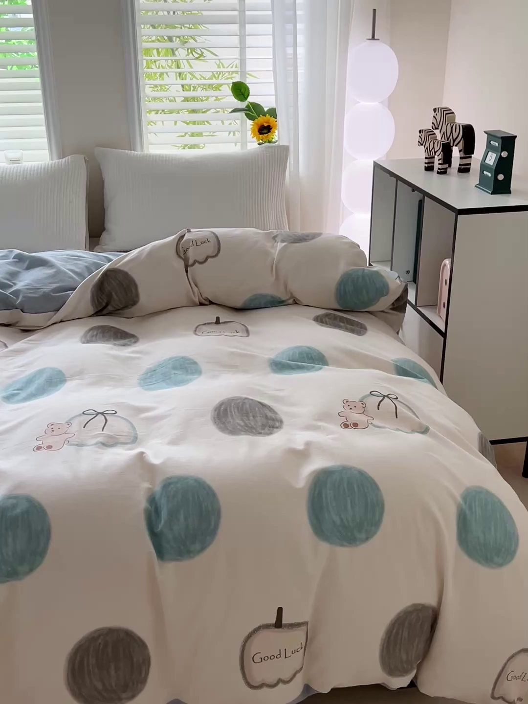 91家纺网 家纺一手货源 找家纺 依庭 2025新款高克重全棉纯棉磨毛印花单被套 南瓜熊