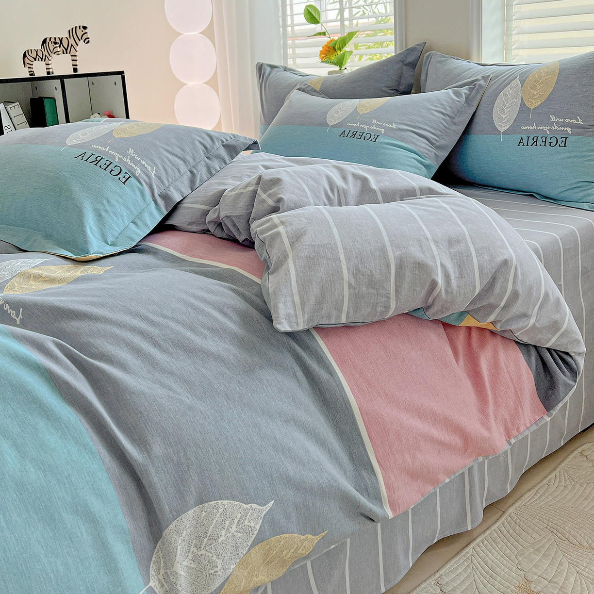 91家纺网 家纺一手货源 找家纺 依庭 2025新款高克重全棉纯棉磨毛印花单被套 尼彩