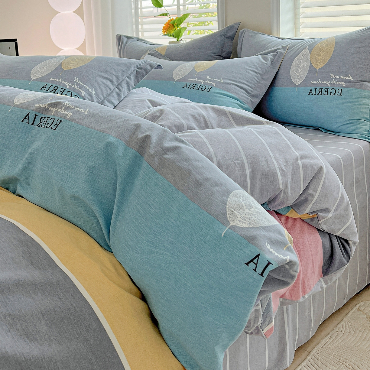 91家纺网 家纺一手货源 找家纺 依庭 2025新款高克重全棉纯棉磨毛印花单被套 尼彩