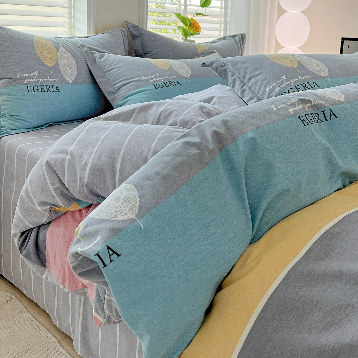 91家纺网 家纺一手货源 找家纺 依庭 2025新款高克重全棉纯棉磨毛印花单被套 尼彩