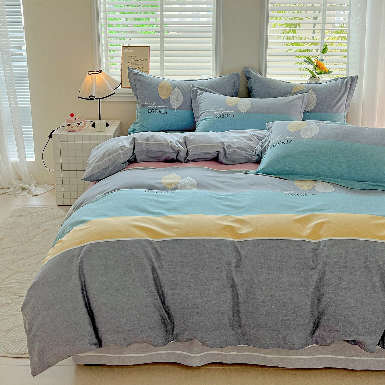 91家纺网 家纺一手货源 找家纺 依庭 2025新款高克重全棉纯棉磨毛印花单被套 尼彩