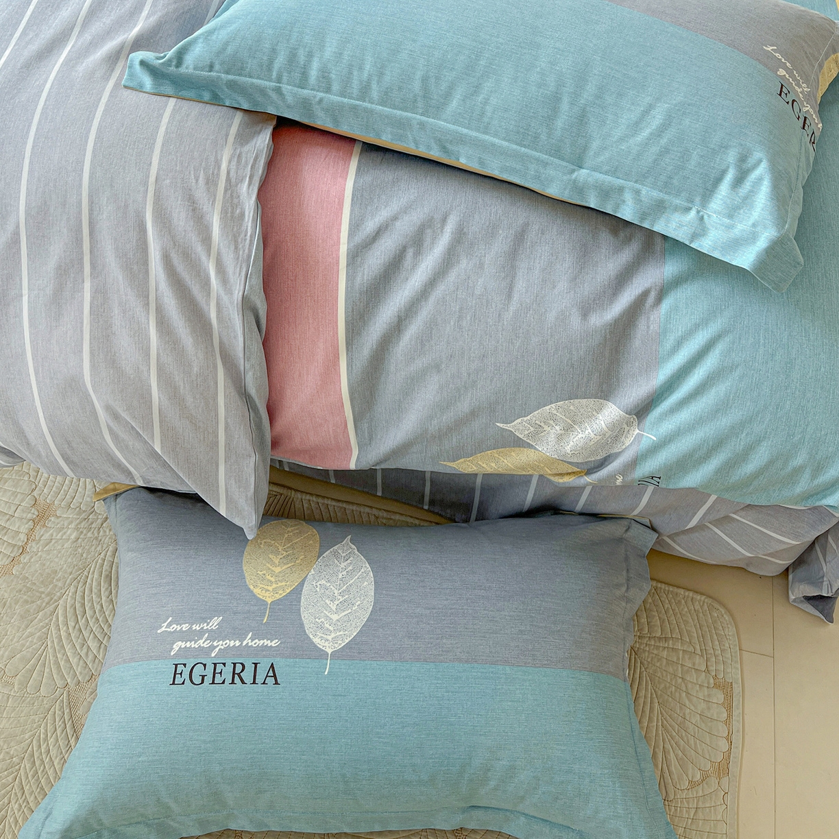 91家纺网 家纺一手货源 找家纺 依庭 2025新款高克重全棉纯棉磨毛印花单被套 尼彩