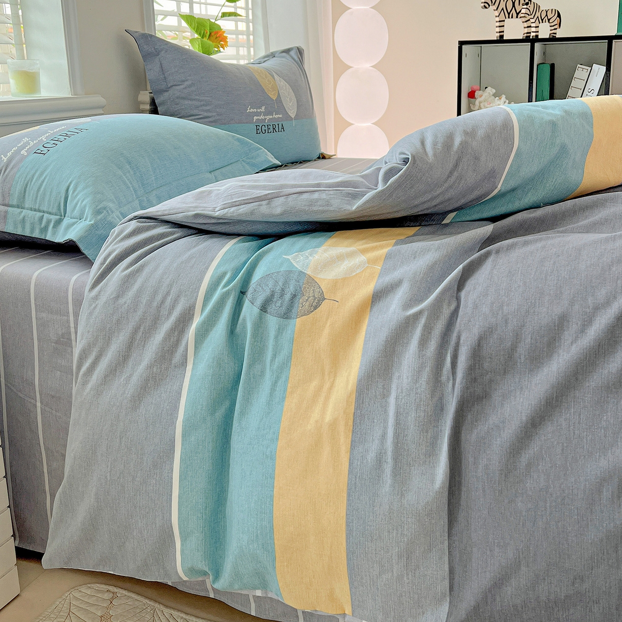 91家纺网 家纺一手货源 找家纺 依庭 2025新款高克重全棉纯棉磨毛印花单被套 尼彩