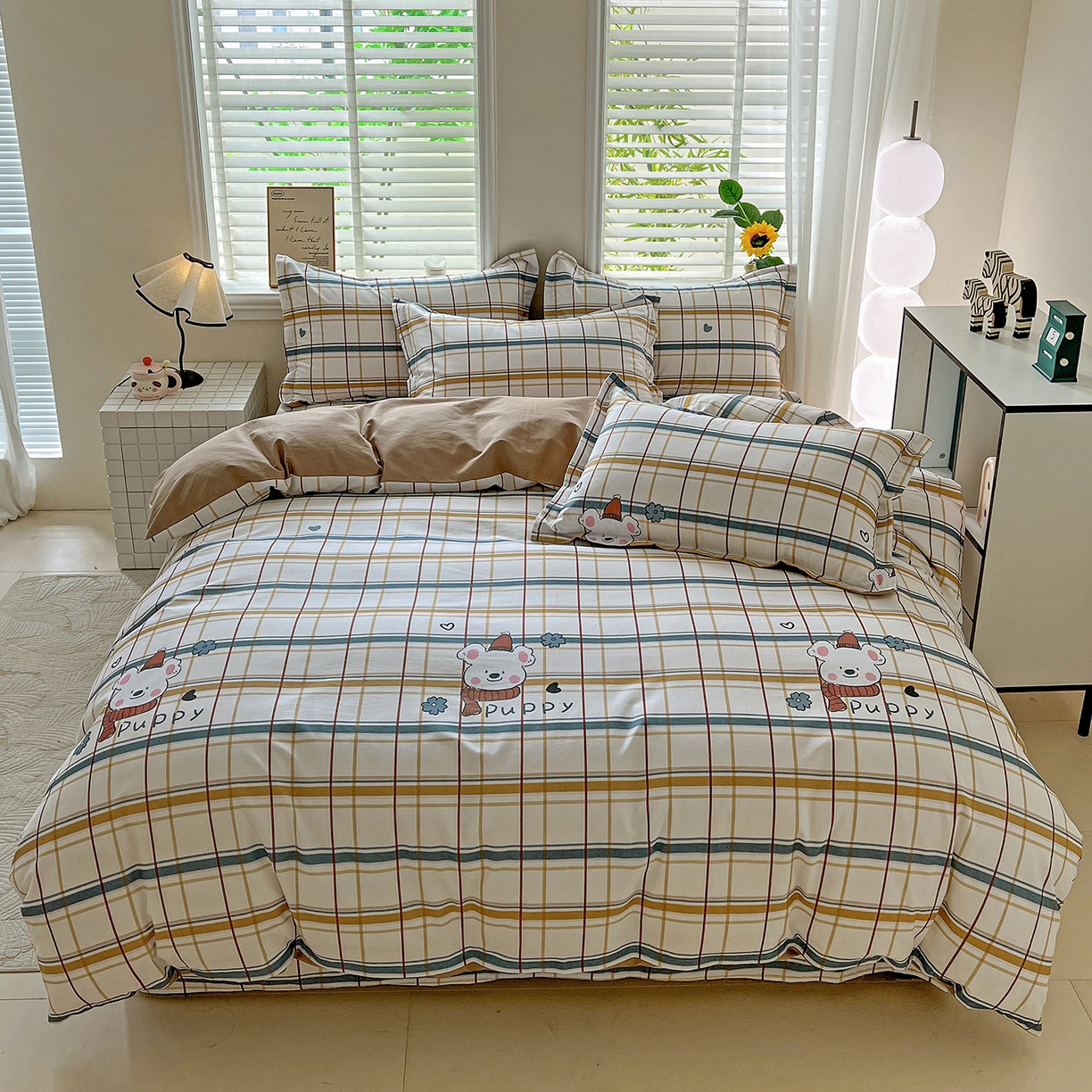 91家纺网 家纺一手货源 找家纺 依庭 2025新款高克重全棉纯棉磨毛印花单被套 帕比