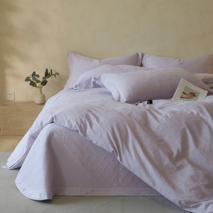 91家纺网 家纺一手货源 找家纺 （总）禾时 2025新款轻奢高支浮雕立体提花床盖款四件套