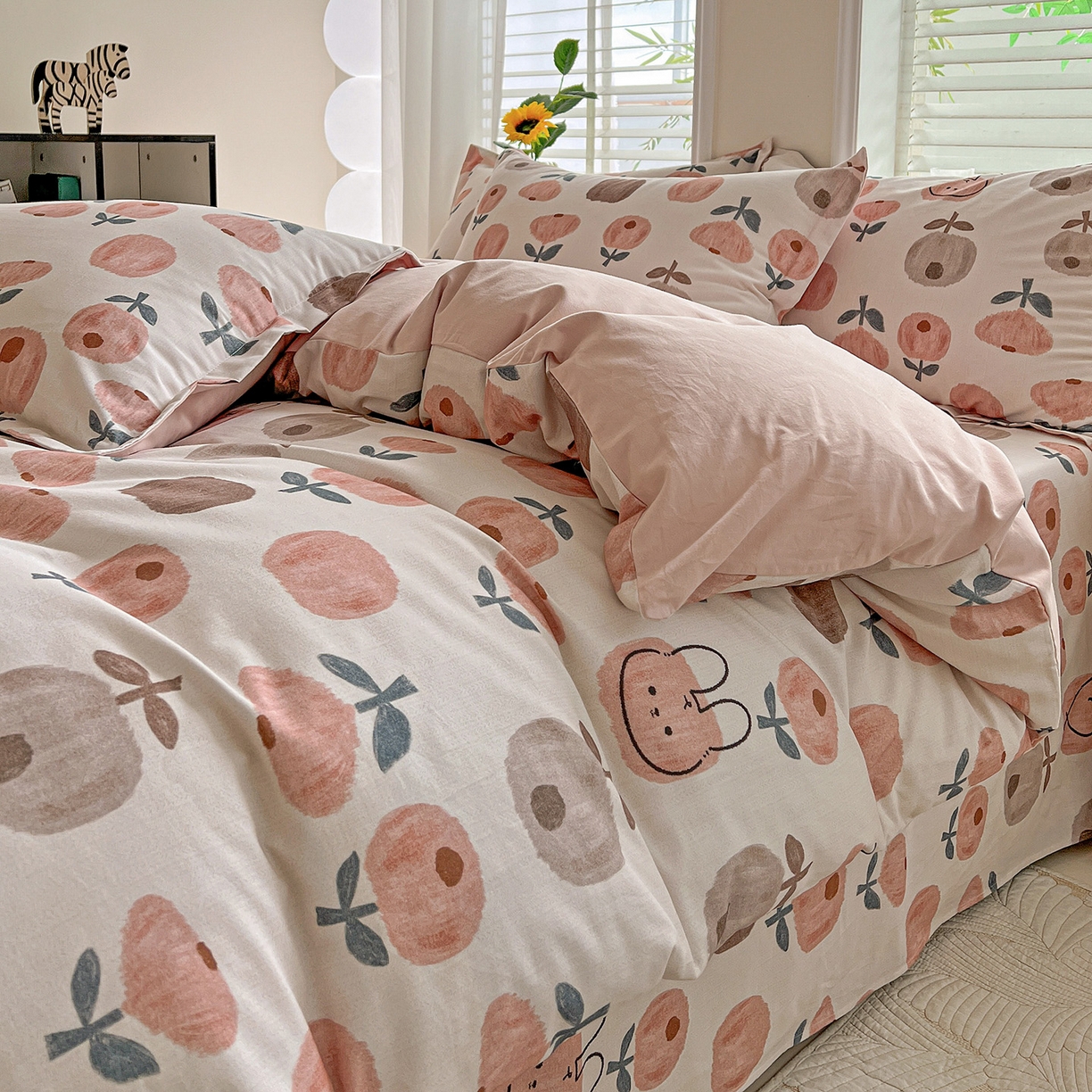 依庭 2025新款高克重全棉纯棉磨毛印花单被套 山樱