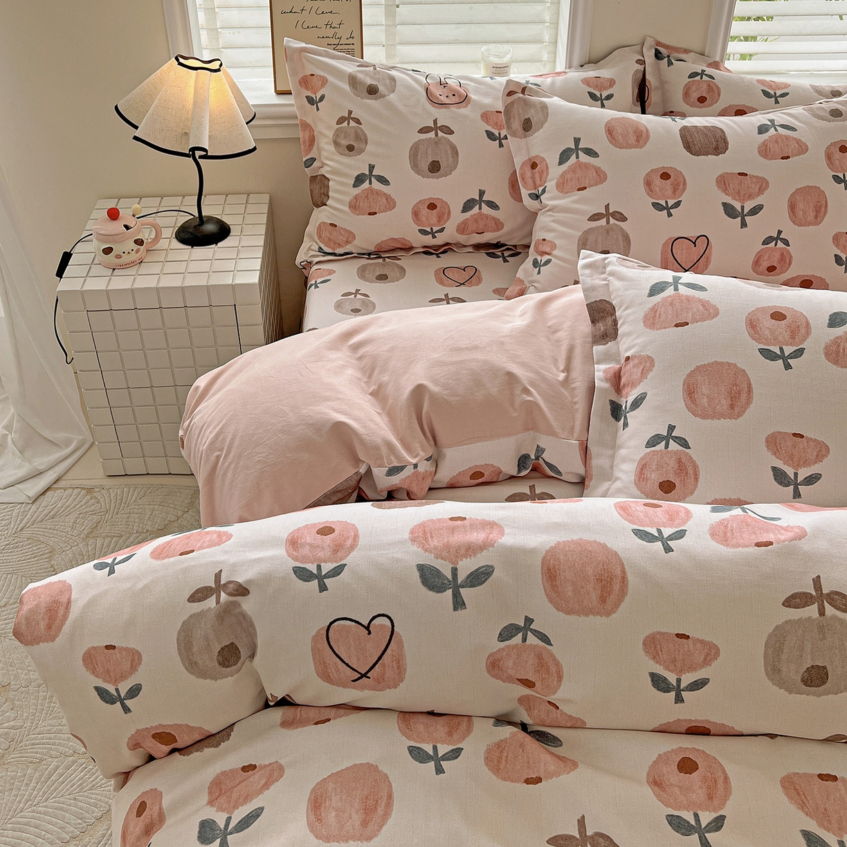 91家纺网 家纺一手货源 找家纺 依庭 2025新款高克重全棉纯棉磨毛印花单被套 山樱