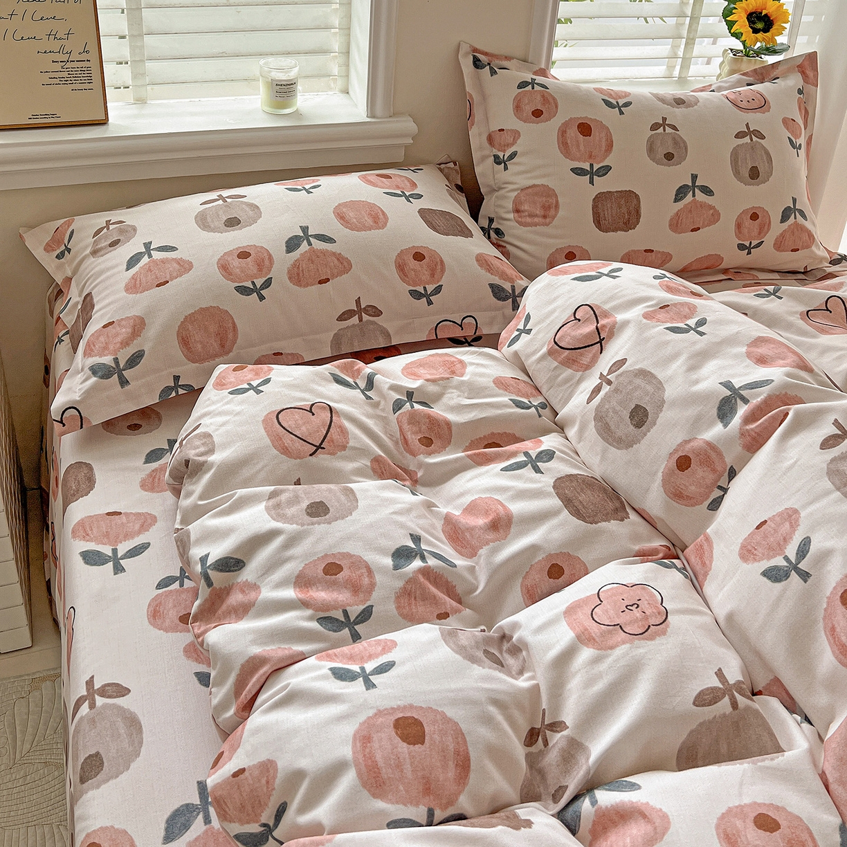 91家纺网 家纺一手货源 找家纺 依庭 2025新款高克重全棉纯棉磨毛印花单被套 山樱