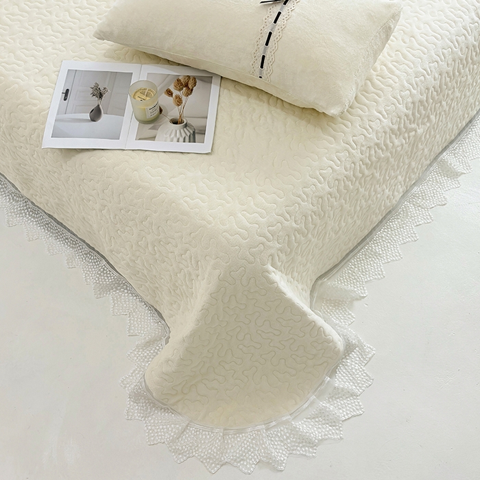 91家纺网 家纺一手货源 找家纺 韩秀家纺 2025新款牛奶绒单床盖 奶黄