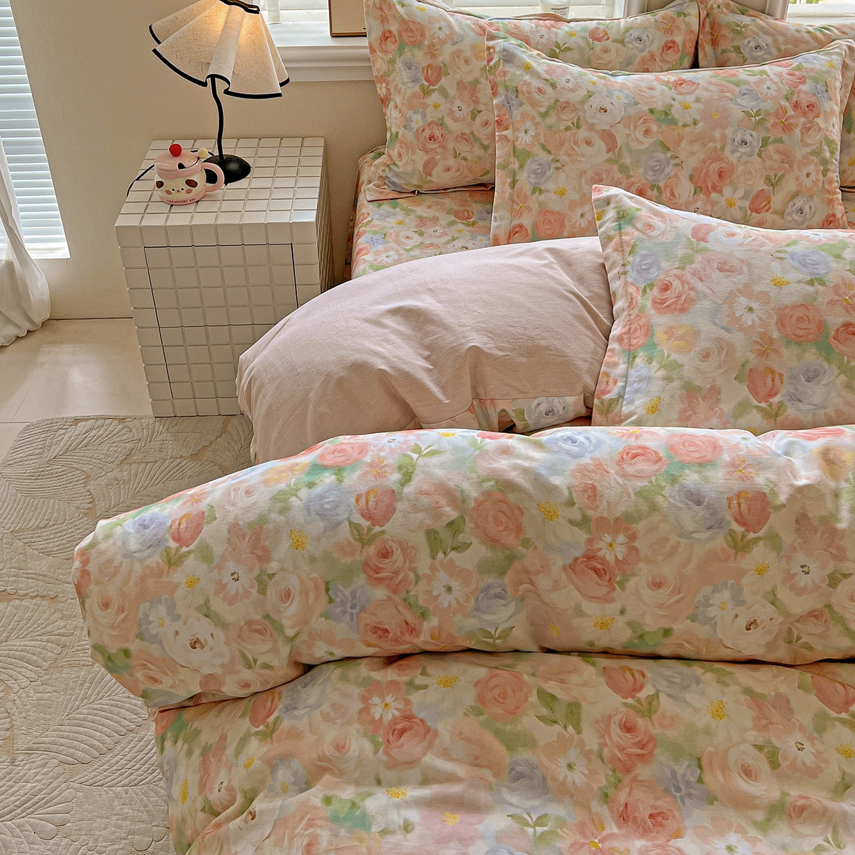 91家纺网 家纺一手货源 找家纺 依庭 2025新款高克重全棉纯棉磨毛印花单被套 甜梦茶语