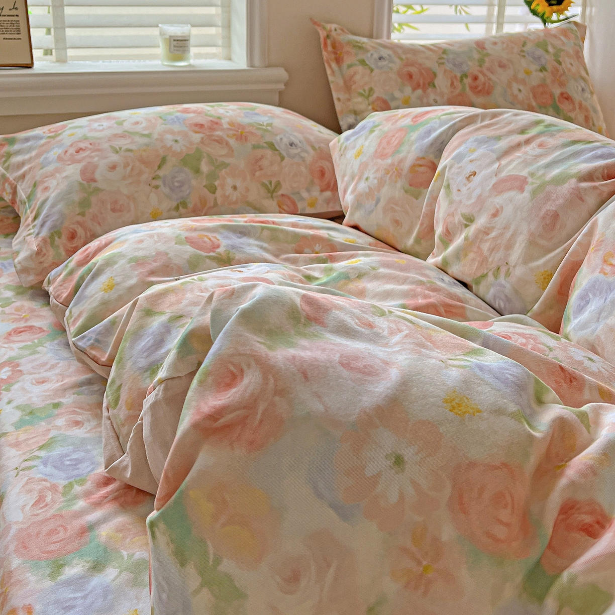 91家纺网 家纺一手货源 找家纺 依庭 2025新款高克重全棉纯棉磨毛印花单被套 甜梦茶语