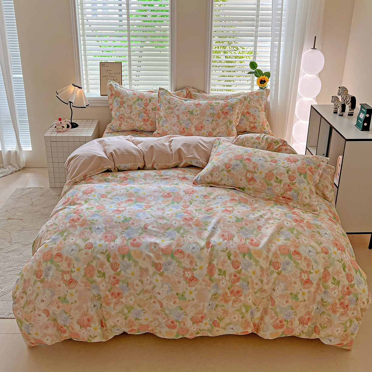 91家纺网 家纺一手货源 找家纺 依庭 2025新款高克重全棉纯棉磨毛印花单被套 甜梦茶语