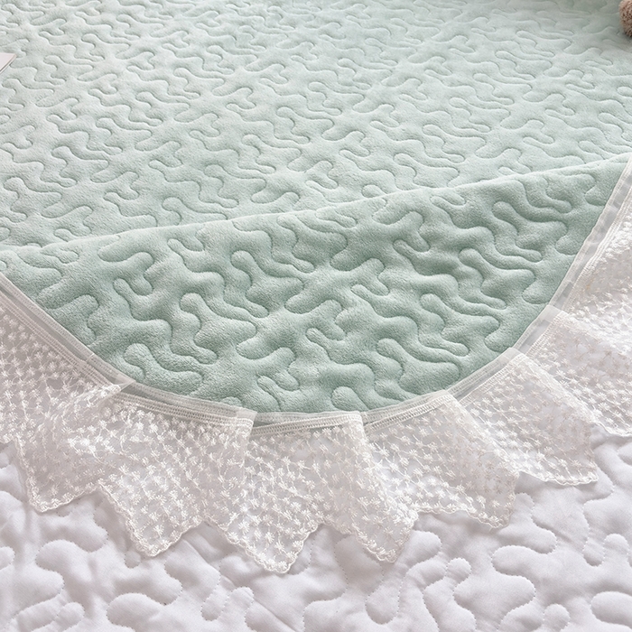 91家纺网 家纺一手货源 找家纺 韩秀家纺 2025新款牛奶绒床盖四件套 绿