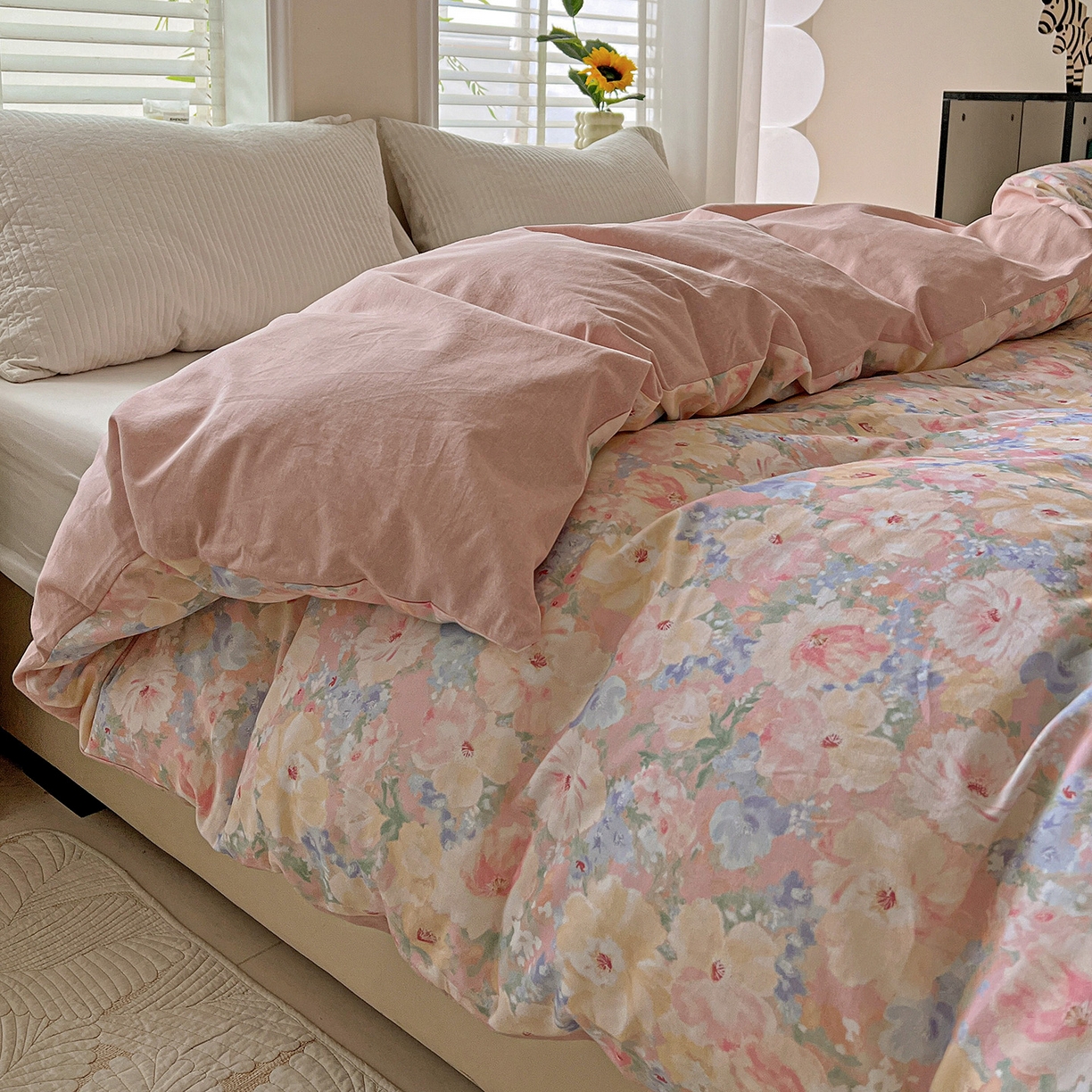 91家纺网 家纺一手货源 找家纺 依庭 2025新款高克重全棉纯棉磨毛印花单被套 仙女星辰