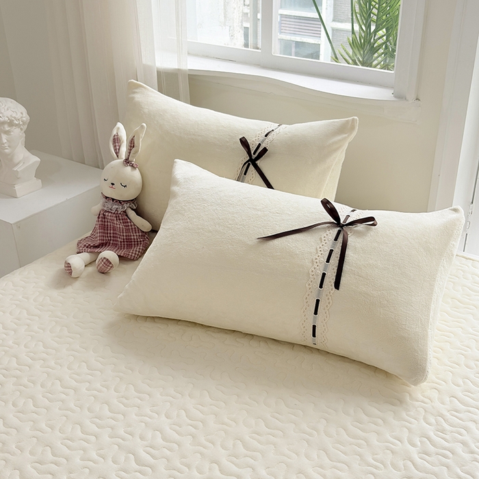 91家纺网 家纺一手货源 找家纺 韩秀家纺 2025新款牛奶绒床盖四件套 奶黄