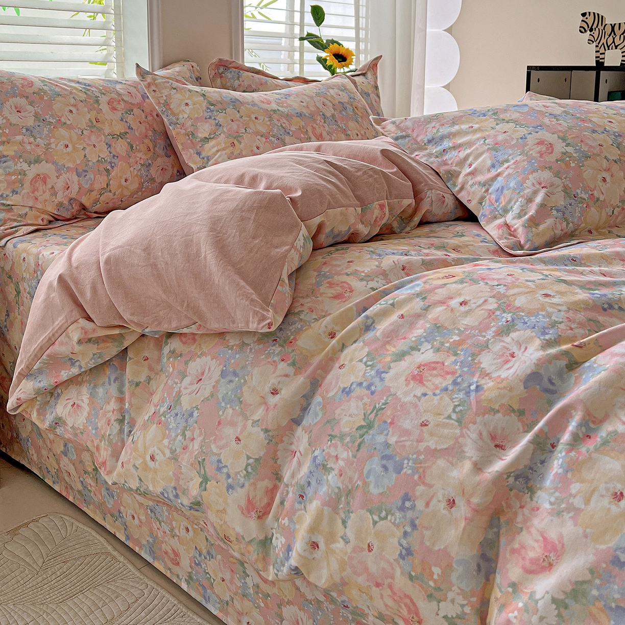 91家纺网 家纺一手货源 找家纺 依庭 2025新款高克重全棉纯棉磨毛印花单被套 仙女星辰