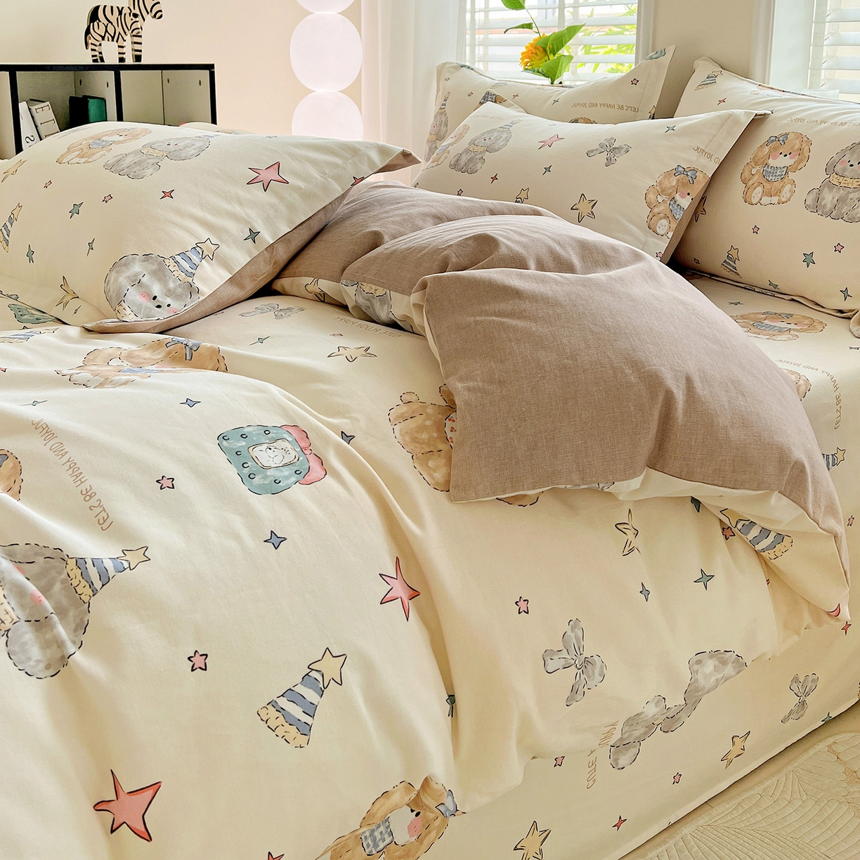 依庭 2025新款高克重全棉纯棉磨毛印花单被套 星梦乐园