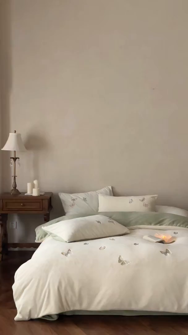 91家纺网 家纺一手货源 找家纺 FORTWO家纺原创设计（FOR TWO家纺） 2025新款230克牛奶绒蝴蝶刺绣四件套-星辰 （券前）基础价不低于小号208元，中号258元，大号298元 会员-10 星辰-绿