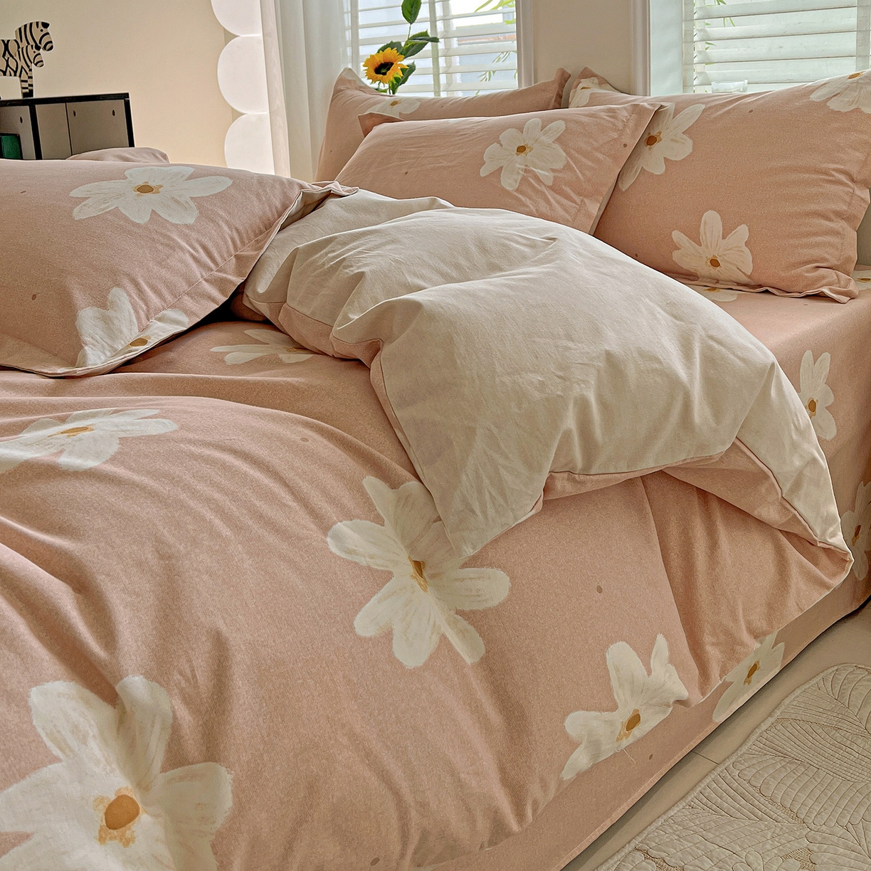 依庭 2025新款高克重全棉纯棉磨毛印花单被套 寻悦-桔