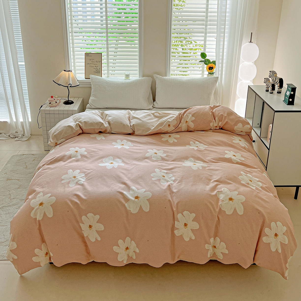 91家纺网 家纺一手货源 找家纺 依庭 2025新款高克重全棉纯棉磨毛印花单被套 寻悦-桔