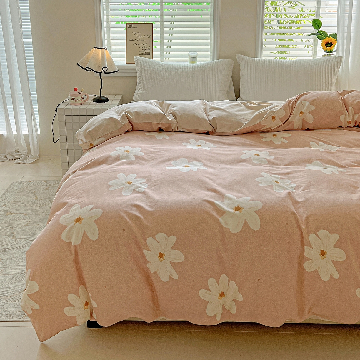 91家纺网 家纺一手货源 找家纺 依庭 2025新款高克重全棉纯棉磨毛印花单被套 寻悦-桔