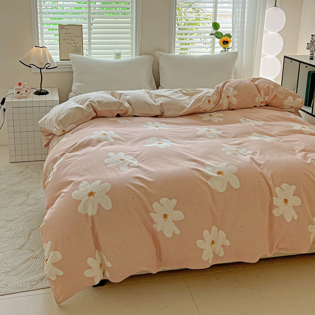 91家纺网 家纺一手货源 找家纺 依庭 2025新款高克重全棉纯棉磨毛印花单被套 寻悦-桔