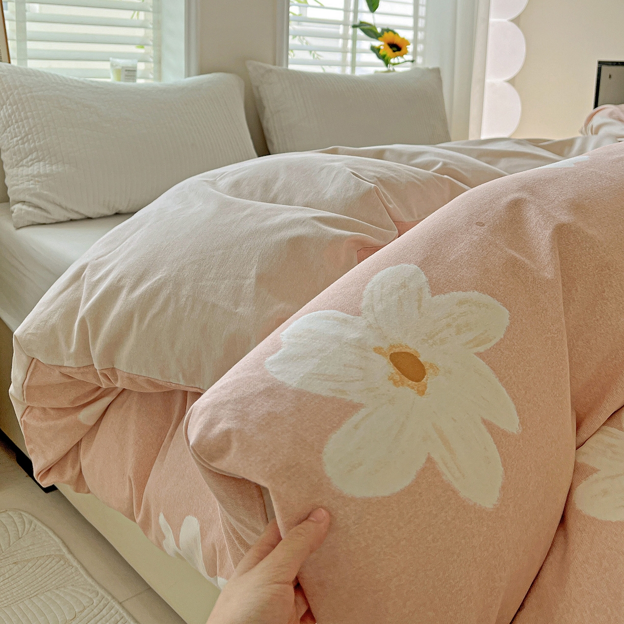 91家纺网 家纺一手货源 找家纺 依庭 2025新款高克重全棉纯棉磨毛印花单被套 寻悦-桔