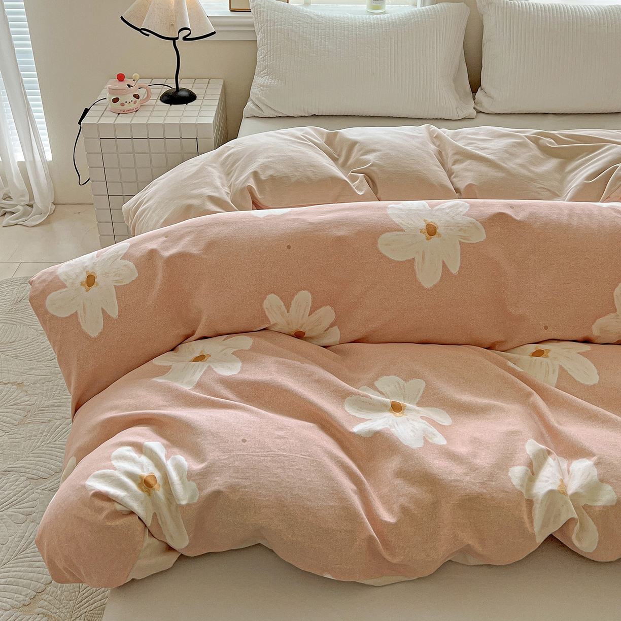 91家纺网 家纺一手货源 找家纺 依庭 2025新款高克重全棉纯棉磨毛印花单被套 寻悦-桔