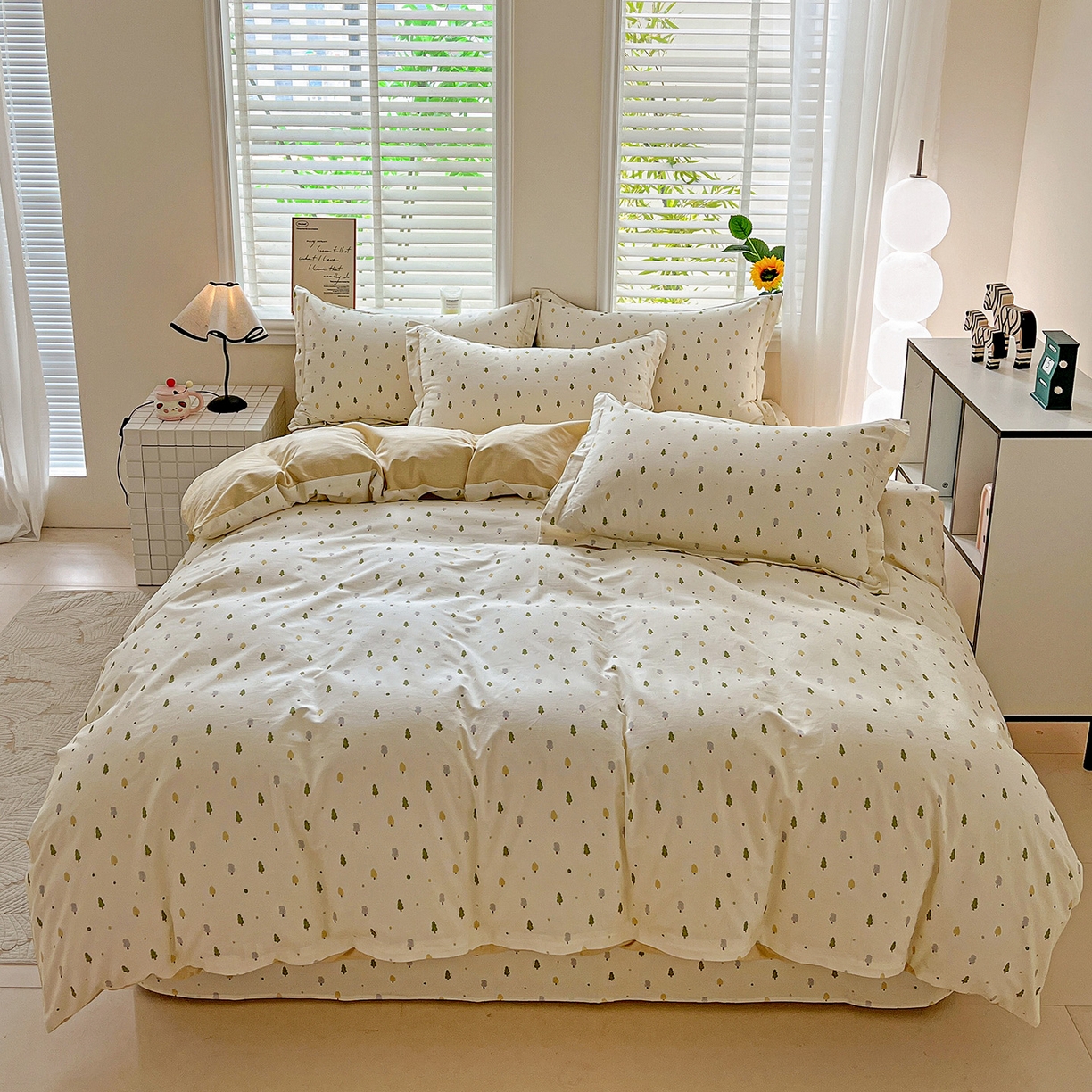 91家纺网 家纺一手货源 找家纺 依庭 2025新款高克重全棉纯棉磨毛印花单被套 叶叶情深