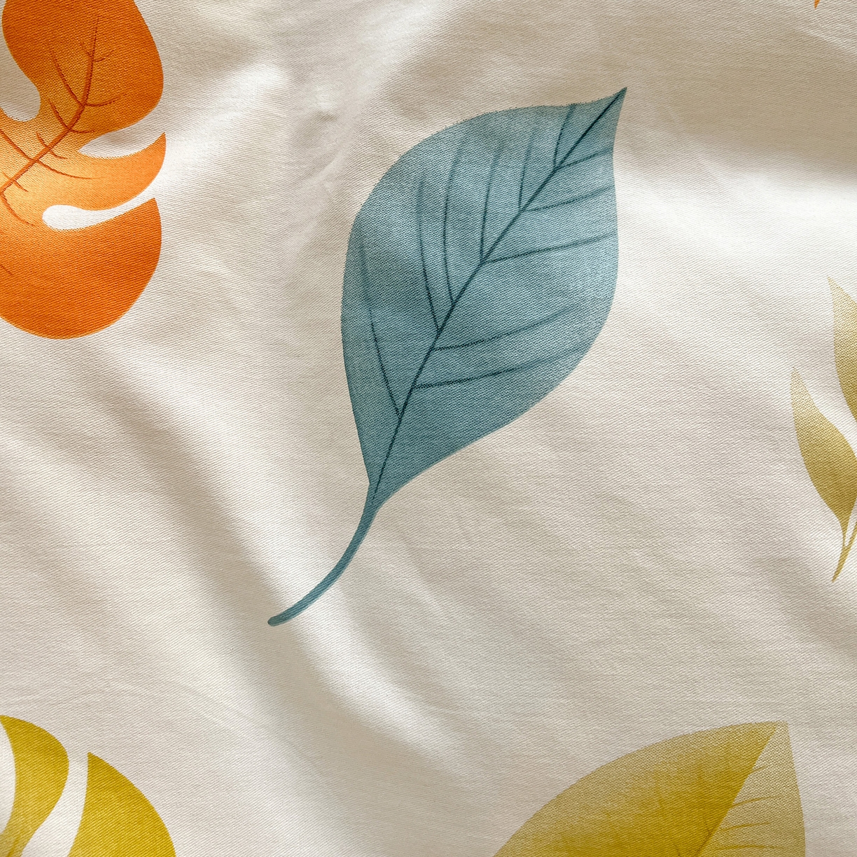 91家纺网 家纺一手货源 找家纺 依庭 2025新款高克重全棉纯棉磨毛印花单被套 叶之恋