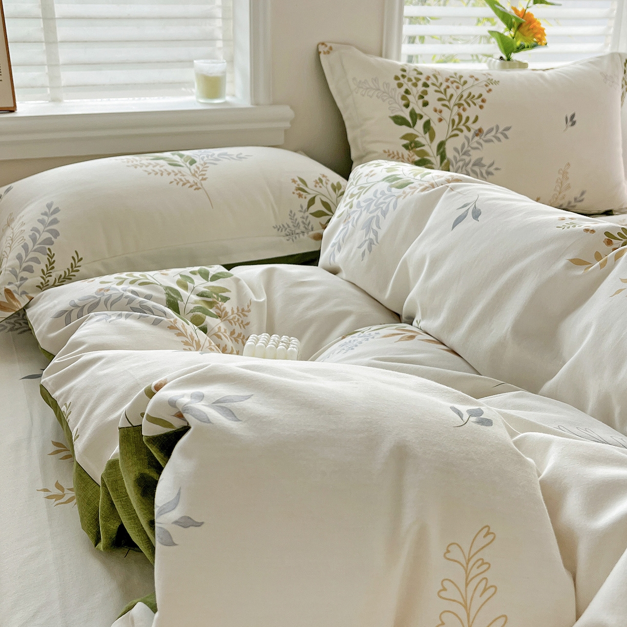 91家纺网 家纺一手货源 找家纺 依庭 2025新款高克重全棉纯棉磨毛印花单被套 叶芝